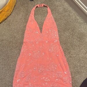 Windsor Coral Pink Backless Dress